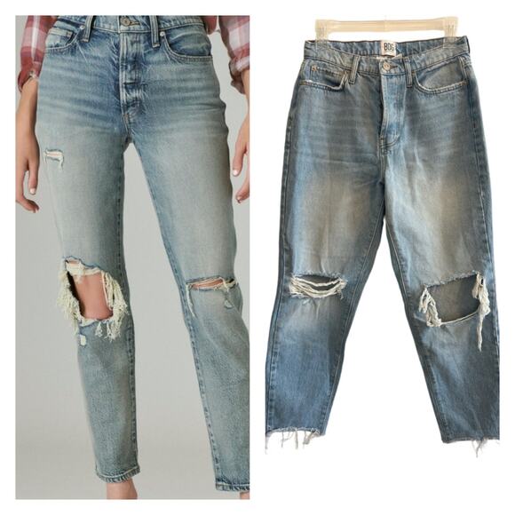 BDG High Waisted Slim Straight Ripped Medium Wash Sz 27 - Picture 1 of 5